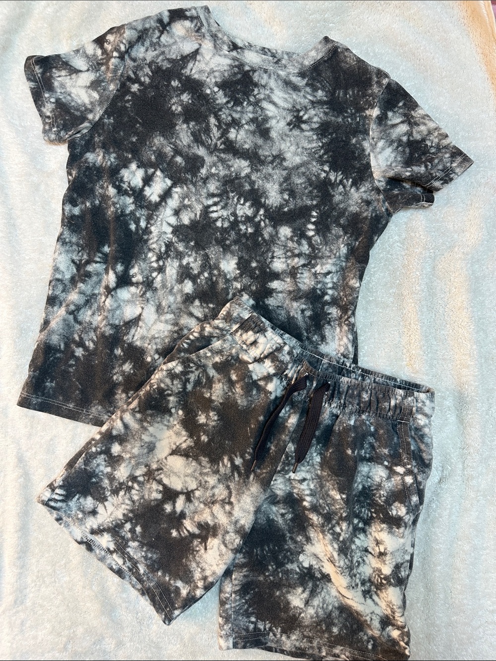 Cat & Jack Black and White Tie-Dye Kids Matching Set